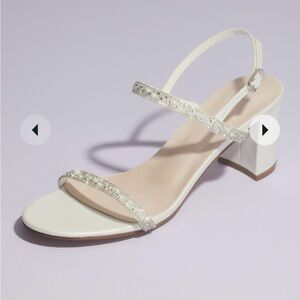 White block wedding heels